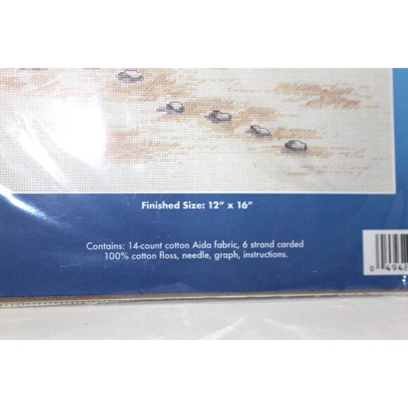 Janlynn Counted Cross Stitch Kit Collecting Shells Little Girl On Beach 12 x 16" - Picture 3 of 5